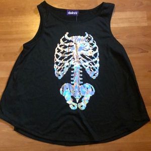 Black skeleton tank top